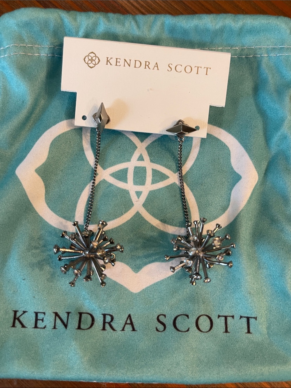 Kendra Scott Gunmetal Dandelion Drop Earrings